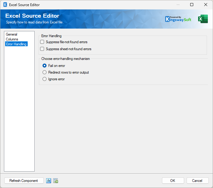 SSIS Premium Excel Destination Component - Error Handling